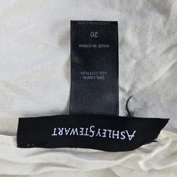 LINEN Ashley Stewart White Cold Shoulder Midi Dress - Picture 9 of 10